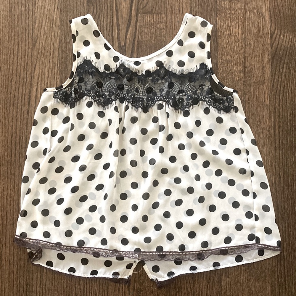 Open back polka dot blouse